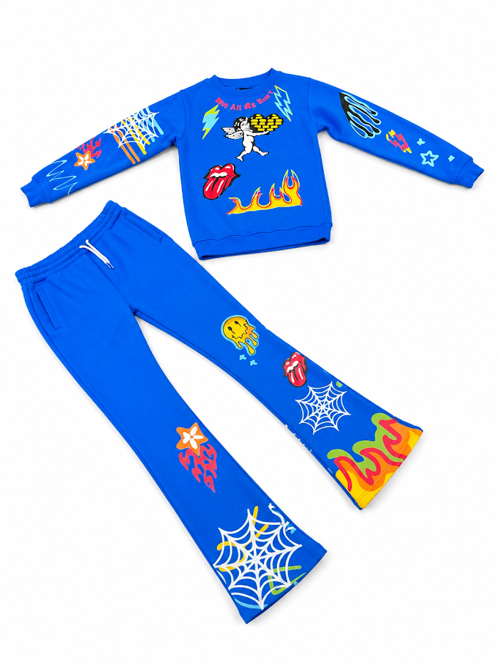 MAKOBI KIDS GRAFFITI STACKED FLEECE SET (B4525T)