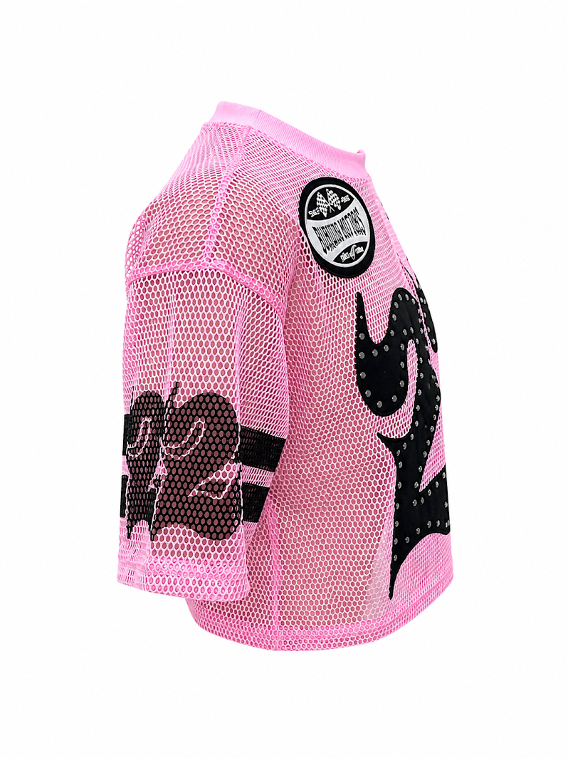 REDFOX WOMEN'S "HUSTLE&GLOW" CROP MESH JERSEY (TE1620)