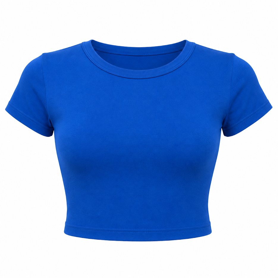 SHARP TRADING WOMEN ROUND-NECK CROP TEE