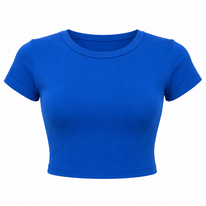 SHARP TRADING WOMEN ROUND-NECK CROP TEE