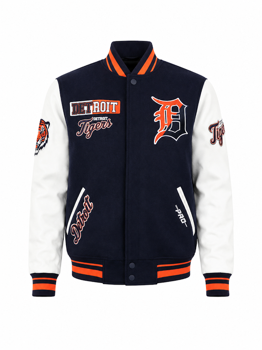 PRO STANDARD DETROIT TIGERS SPLIT LOGO M RIB VARSITY JACKET
