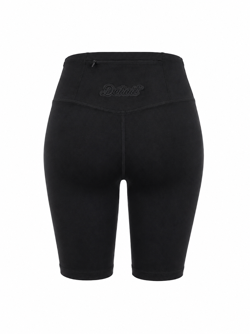 PRO STANDARD DETROIT TIGERS WOMEN'S TRIPLE BLACK BIKER SHORTS