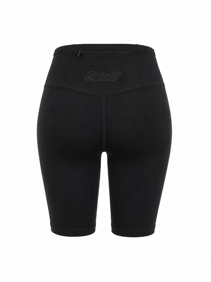 PRO STANDARD DETROIT TIGERS WOMEN'S TRIPLE BLACK BIKER SHORTS
