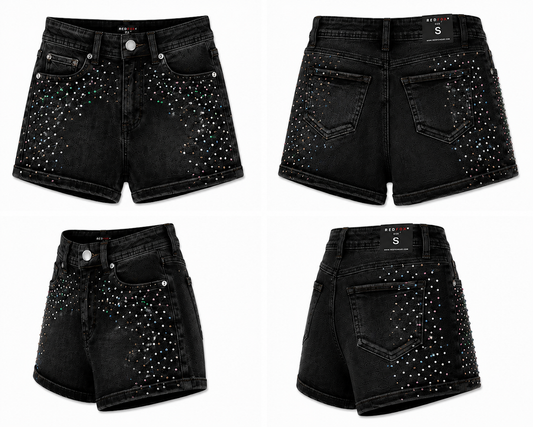REDFOX RHINESTONE WOMEN'S DENIM SHORTS-PS3641