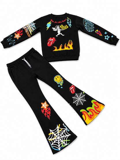 MAKOBI KIDS GRAFFITI STACKED FLEECE SET (B4525T)