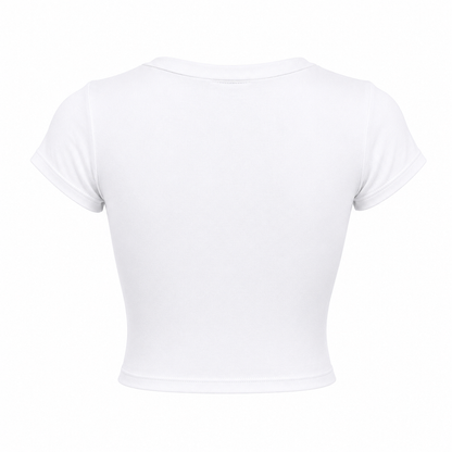 SHARP TRADING WOMEN ROUND-NECK CROP TEE