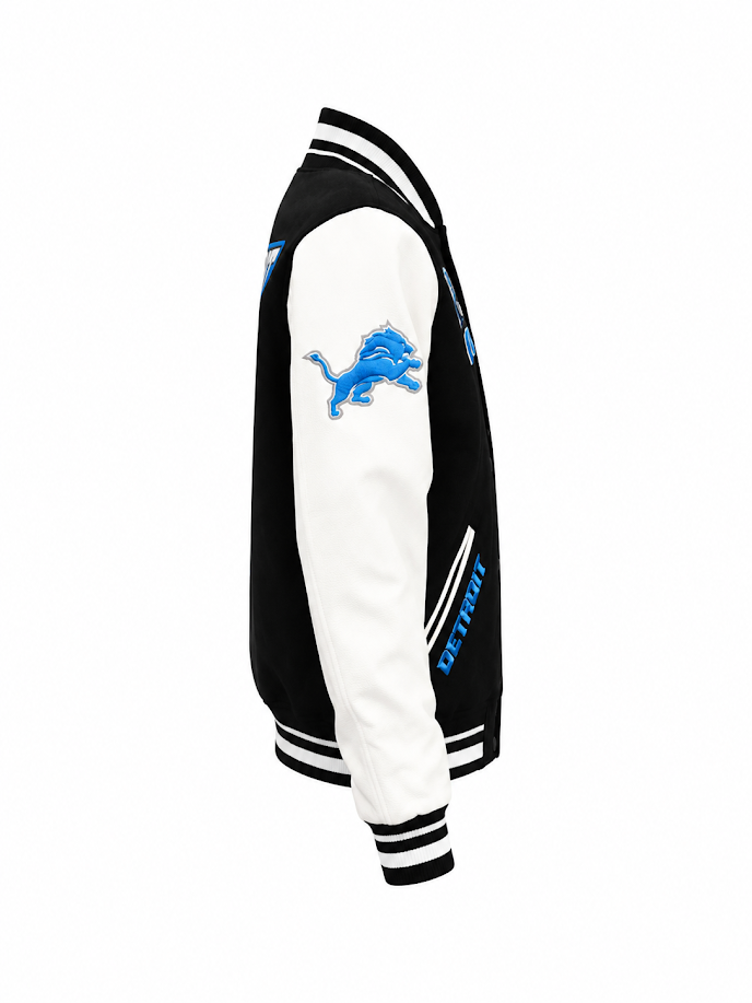 PRO STANDARD DETROIT LIONS SPLIT LOGO M RIB WOOL VARSITY JACKET