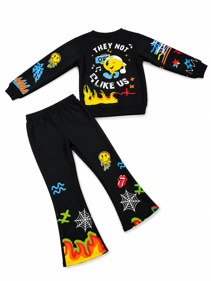 MAKOBI KIDS GRAFFITI STACKED FLEECE SET (B4525T)