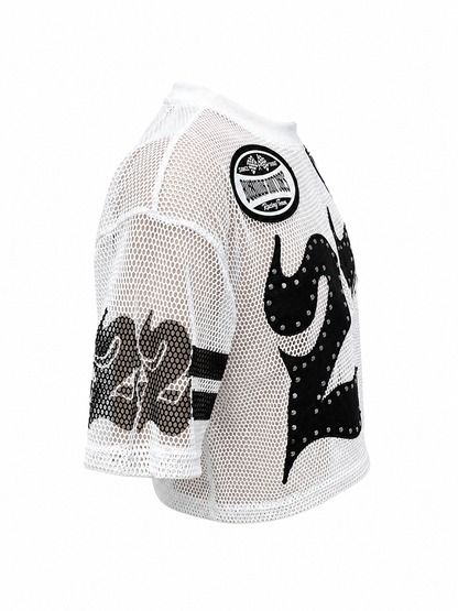 REDFOX WOMEN'S "HUSTLE&GLOW" CROP MESH JERSEY (TE1620)