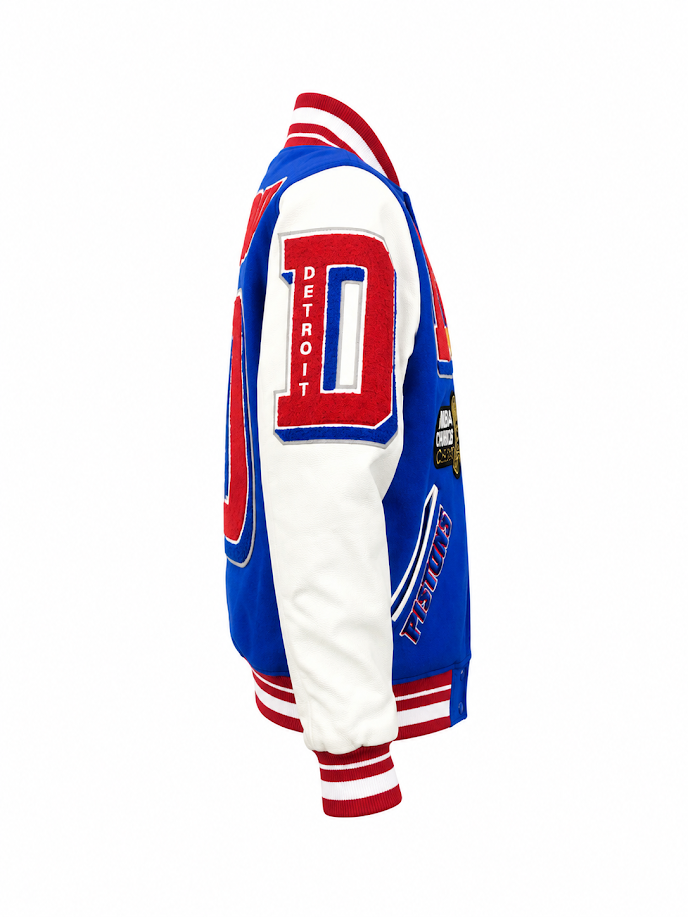PRO STANDARD DETROIT PISTONS MASH UP WOOL VARSITY JACKET