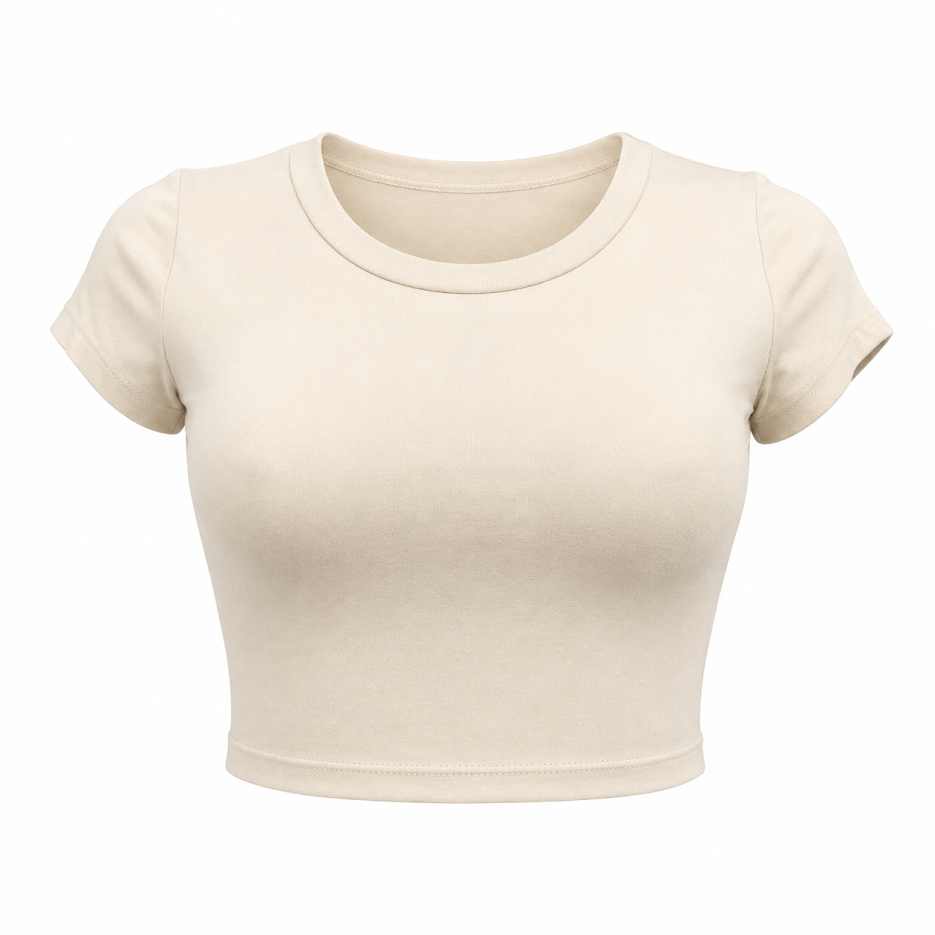 SHARP TRADING WOMEN ROUND-NECK CROP TEE