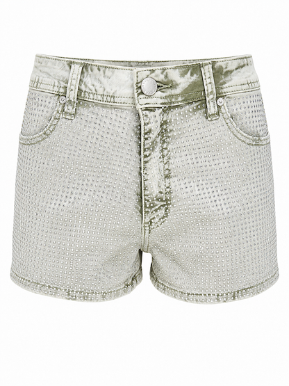 REDFOX HIGHWAIST WOMEN'S DENIM SHORTS W/RHINESTONES-PS3635