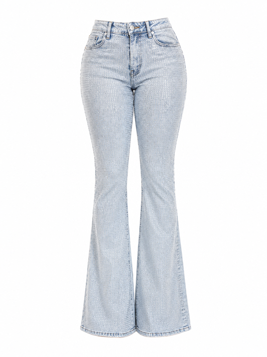 REDFOX WOMEN  ICE DIAMONDS STACKED JEANS (PA1533)