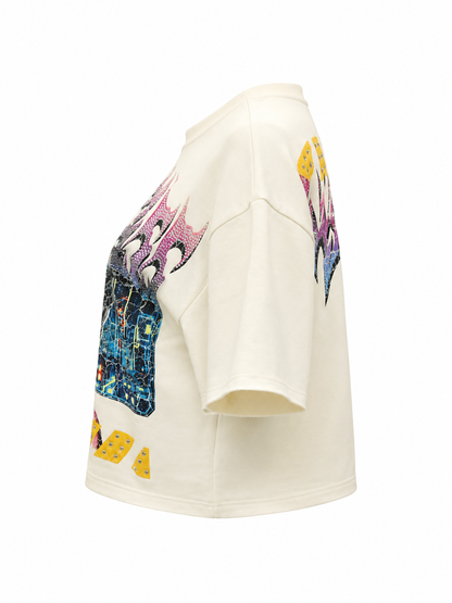 REDFOX WOMEN'S "HEARTLESS CYBER DOLL" CROP TEE