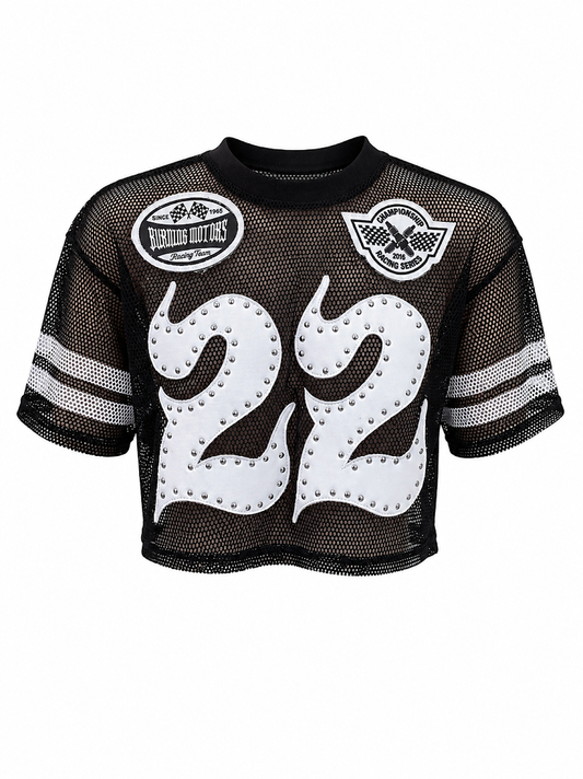 REDFOX WOMEN'S "HUSTLE&GLOW" CROP MESH JERSEY (TE1620)