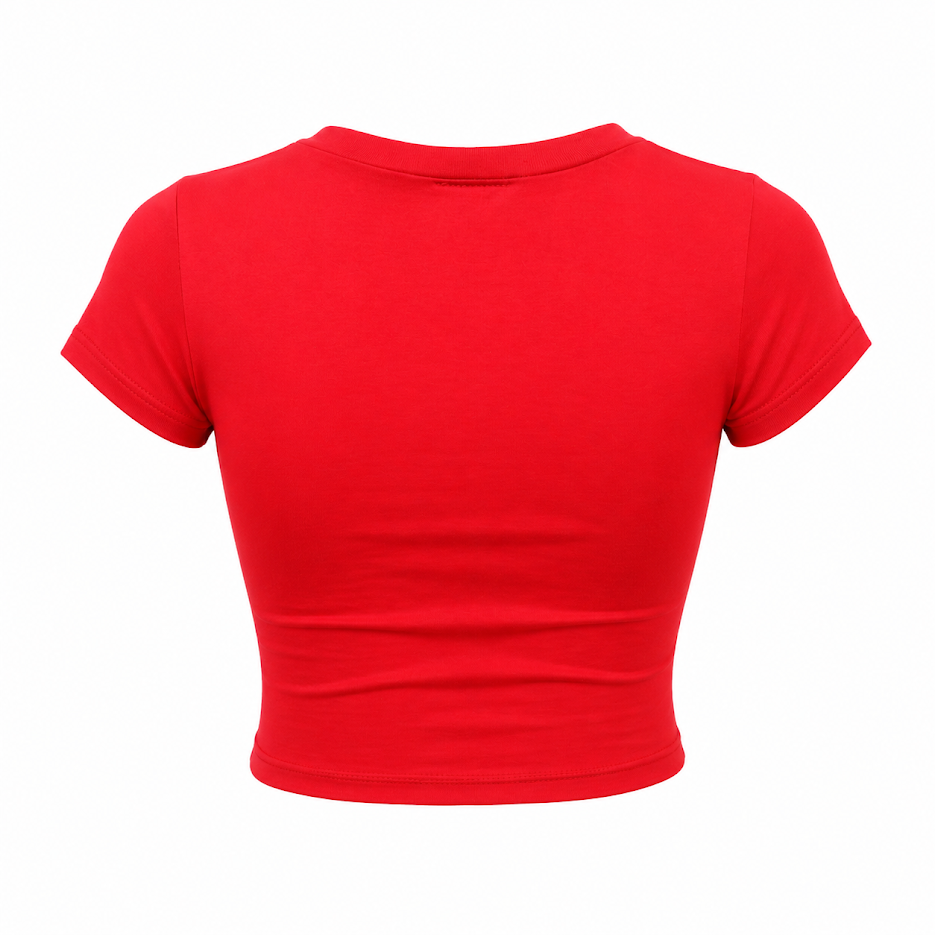SHARP TRADING WOMEN ROUND-NECK CROP TEE