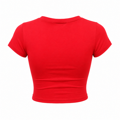SHARP TRADING WOMEN ROUND-NECK CROP TEE