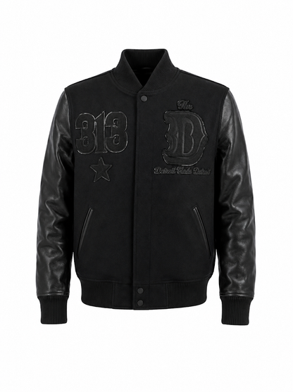 ROKU STUDIO MEN'S STRAIGHT OUT OF DETROIT VARSITY JACKET (#RK6481888)