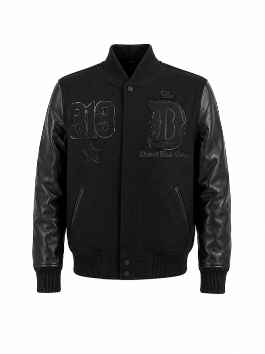 ROKU STUDIO MEN'S STRAIGHT OUT OF DETROIT VARSITY JACKET (#RK6481888)