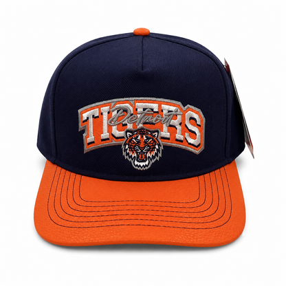 PRO STANDARD DETROIT TIGERS MIDNIGHT NAVY/ORANGE TIGER LOGO STRAPBACK CAP