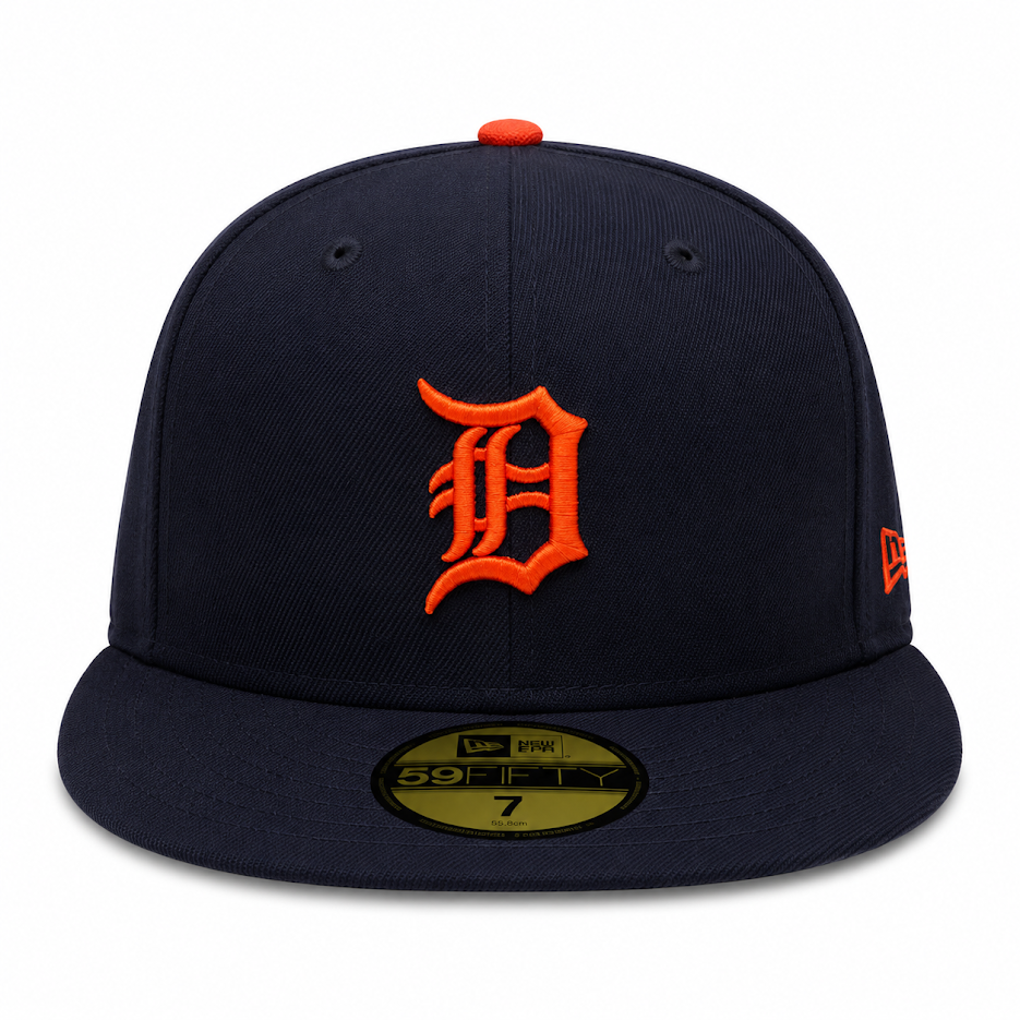 NEW ERA DETROIT TIGERS NAVY/ORANGE 59FIFTY FITTED CAP