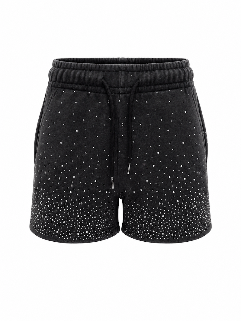 REDFOX WOMEN'S FRENCH TERRY SHORT W/RHINESTONE (PS3636)