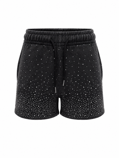REDFOX WOMEN'S FRENCH TERRY SHORT W/RHINESTONE (PS3636)