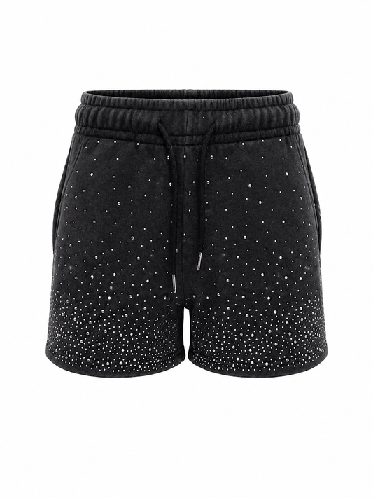 REDFOX WOMEN'S FRENCH TERRY SHORT W/RHINESTONE (PS3636)