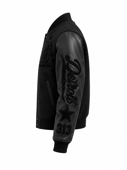 ROKU STUDIO MEN'S MOTOR CITY STONED VARSITY JACKET (#RK6481891)