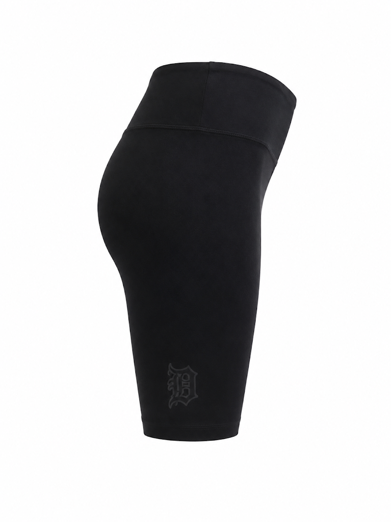 PRO STANDARD DETROIT TIGERS WOMEN'S TRIPLE BLACK BIKER SHORTS