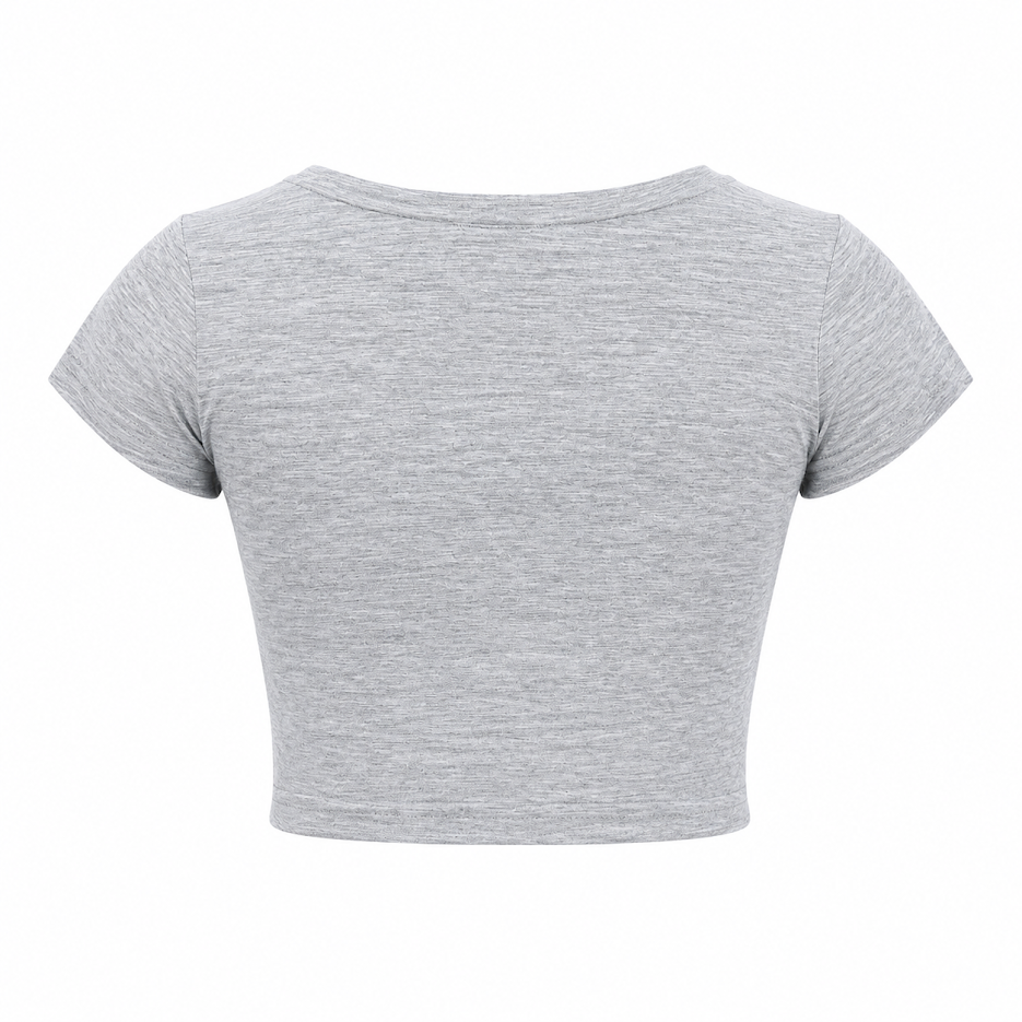 SHARP TRADING WOMEN ROUND-NECK CROP TEE
