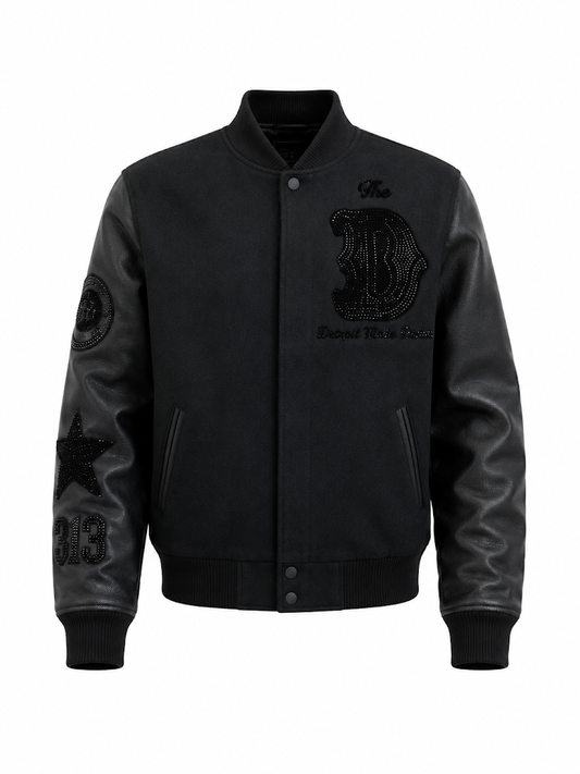 ROKU STUDIO MEN'S MOTOR CITY STONED VARSITY JACKET (#RK6481891)