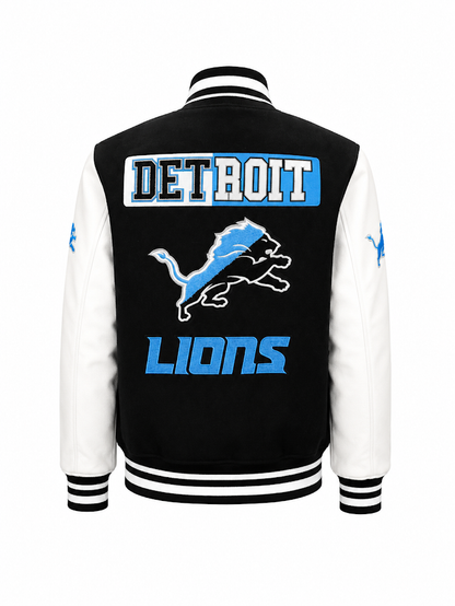PRO STANDARD DETROIT LIONS SPLIT LOGO M RIB WOOL VARSITY JACKET