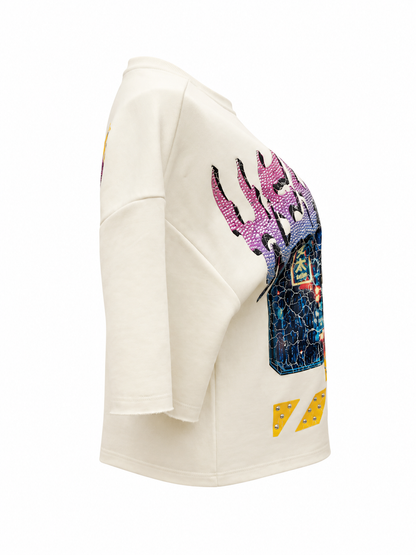 REDFOX WOMEN'S "HEARTLESS CYBER DOLL" CROP TEE