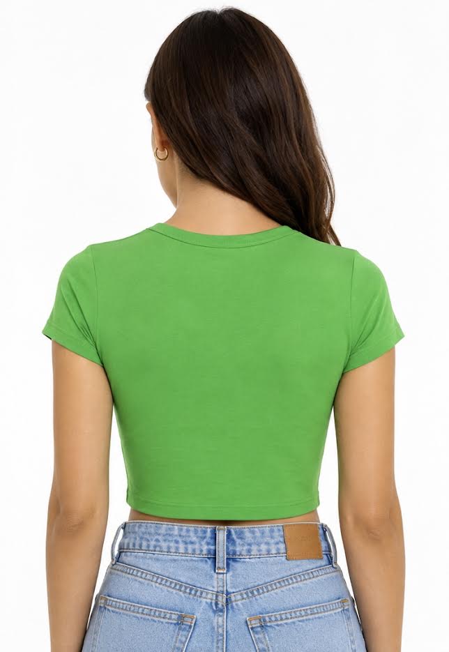 SHARP TRADING WOMEN ROUND-NECK CROP TEE