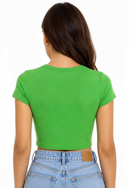 SHARP TRADING WOMEN ROUND-NECK CROP TEE