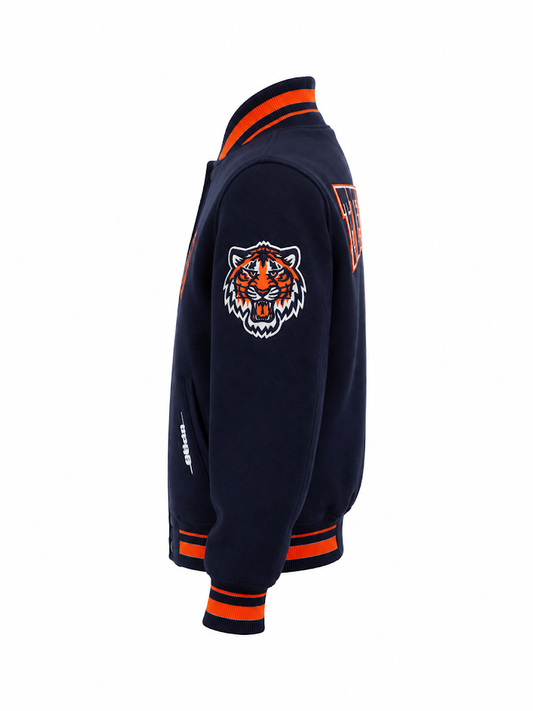 PRO STANDARD DETROIT TIGERS CREST EMBLEM RIB WOOL VARSITY JACKET