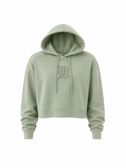 PRO STANDARD MLB DETROIT TIGERS NEUTRAL CROPPED WOMEN'S PULLOVER HOODIE