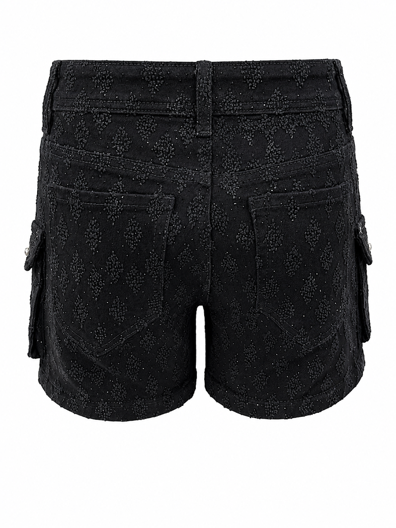 REDFOX HIGHWAIST WOMEN'S DENIM SHORTS W/CARGO POCKETS-PS3631