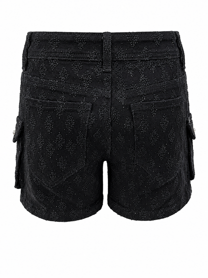 REDFOX HIGHWAIST WOMEN'S DENIM SHORTS W/CARGO POCKETS-PS3631