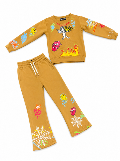 MAKOBI KIDS GRAFFITI STACKED FLEECE SET (B4525T)