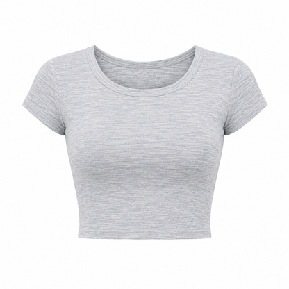 SHARP TRADING WOMEN ROUND-NECK CROP TEE