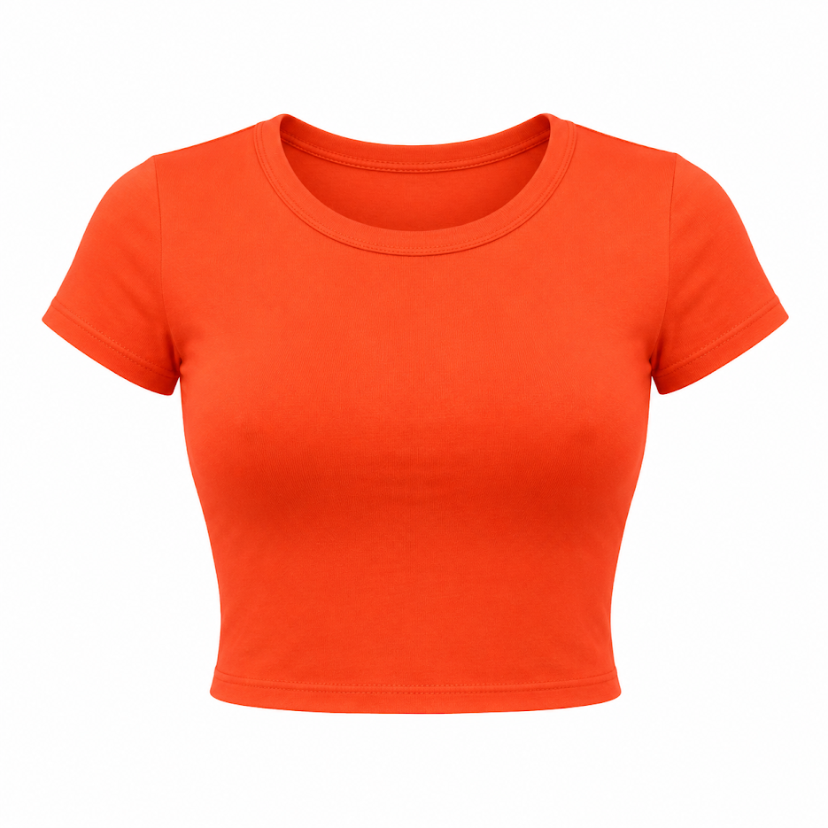 SHARP TRADING WOMEN ROUND-NECK CROP TEE