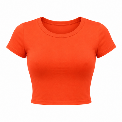 SHARP TRADING WOMEN ROUND-NECK CROP TEE