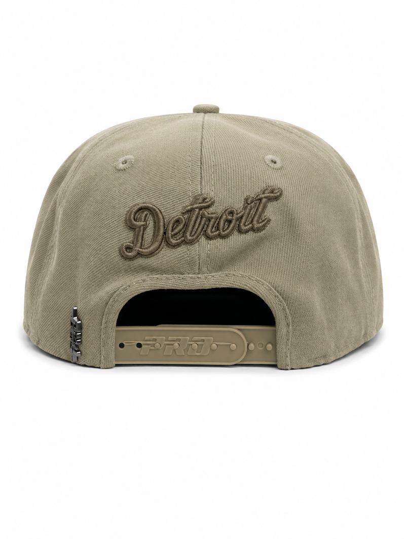 PRO STANDARD NEUTRALS DETROIT TIGERS TAUPE SNAPBACK CAP