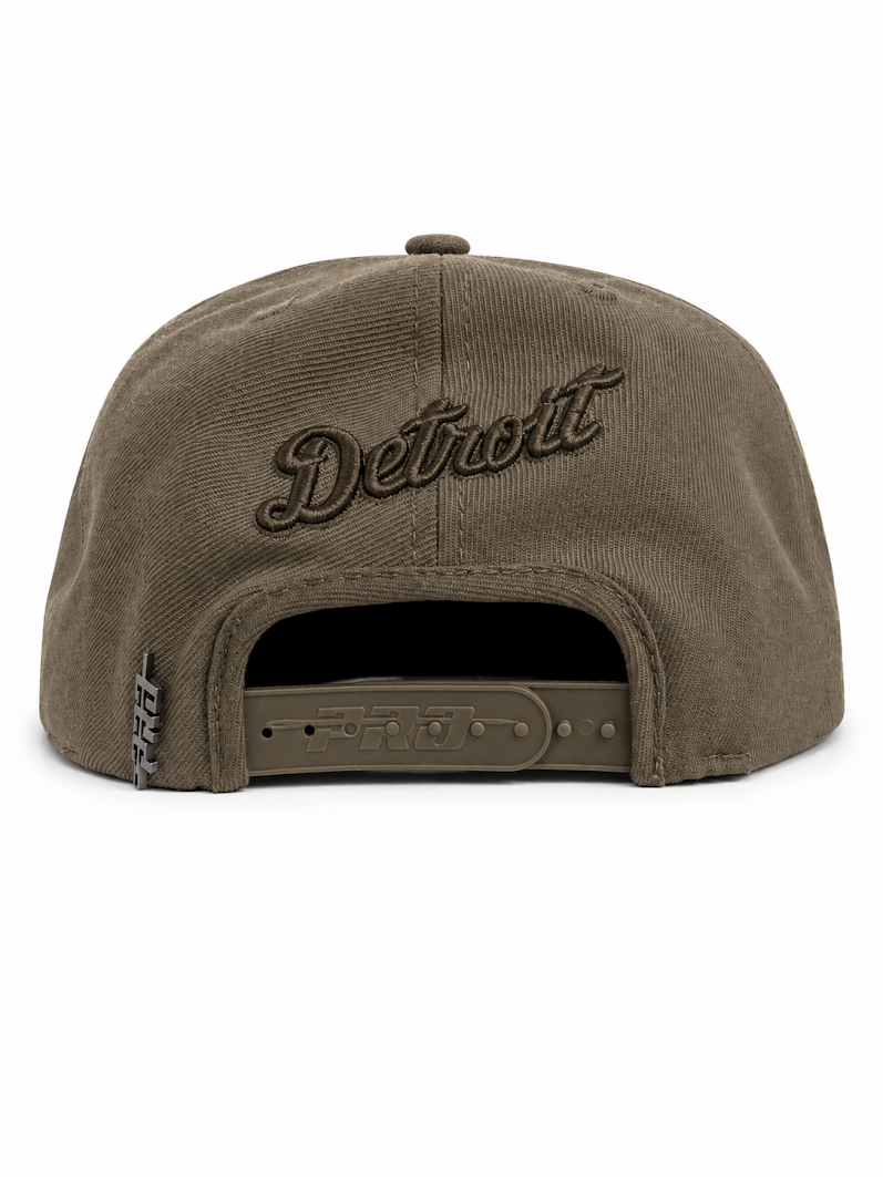 PRO STANDARD NEUTRALS DETROIT TIGERS DARK TAUPE SNAPBACK CAP
