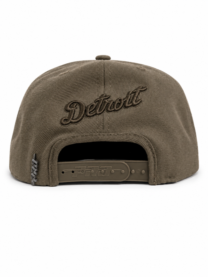 PRO STANDARD NEUTRALS DETROIT TIGERS DARK TAUPE SNAPBACK CAP