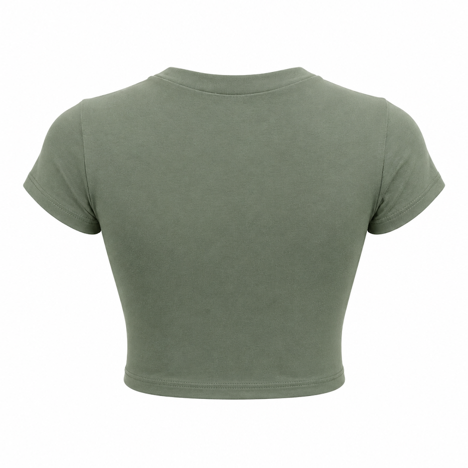 SHARP TRADING WOMEN ROUND-NECK CROP TEE