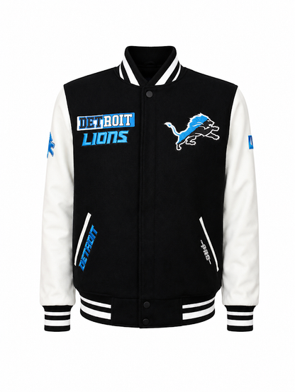 PRO STANDARD DETROIT LIONS SPLIT LOGO M RIB WOOL VARSITY JACKET