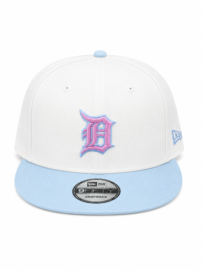 NEW ERA DETROIT TIGERS POWDER BLUE/PINK 9FIFTY SNAPBACK CAP